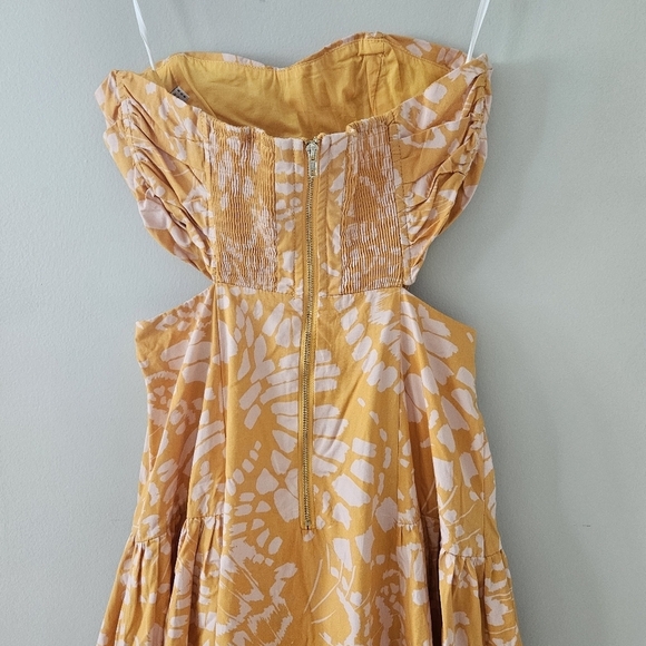 Anthropolgie Mon Renn Orange Monarch Cut Out Strapless Maxi Dress - Picture 7 of 10
